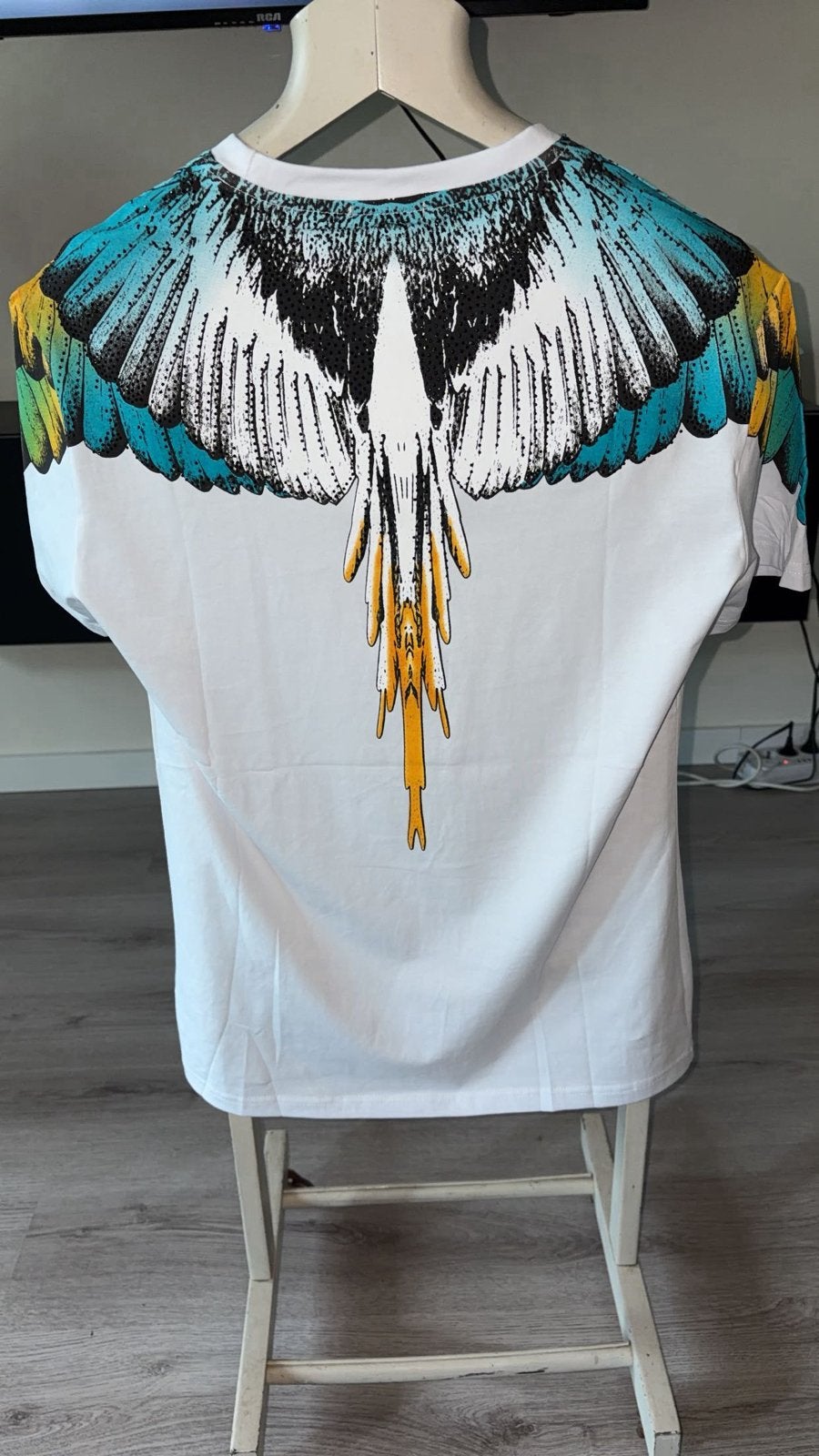 T-shirt met vleugelprint, Ophalen of Verzenden, Zo goed als nieuw, Maat 48/50 (M), Wit