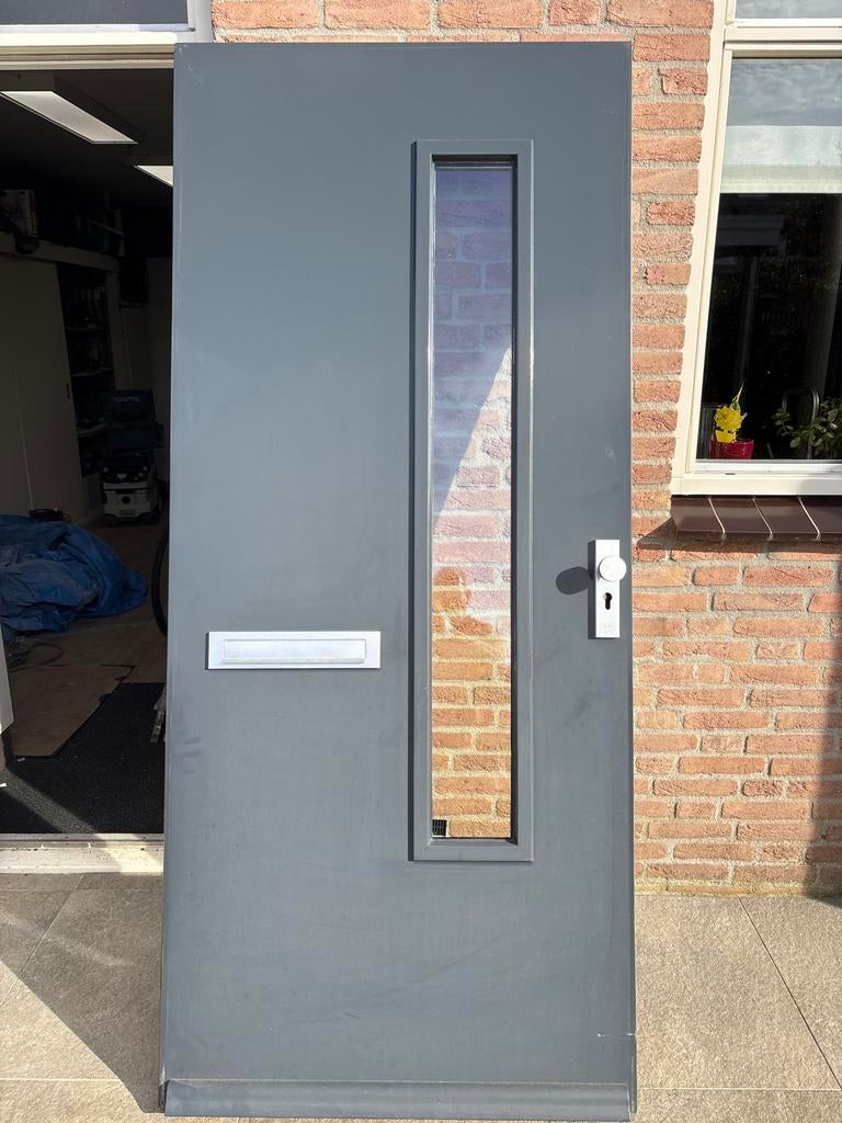 Voordeur met glas 93 x211,5, Doe-het-zelf en Verbouw, Deuren en Horren, Gebruikt, 80 tot 100 cm, Ophalen of Verzenden, 200 tot 215 cm