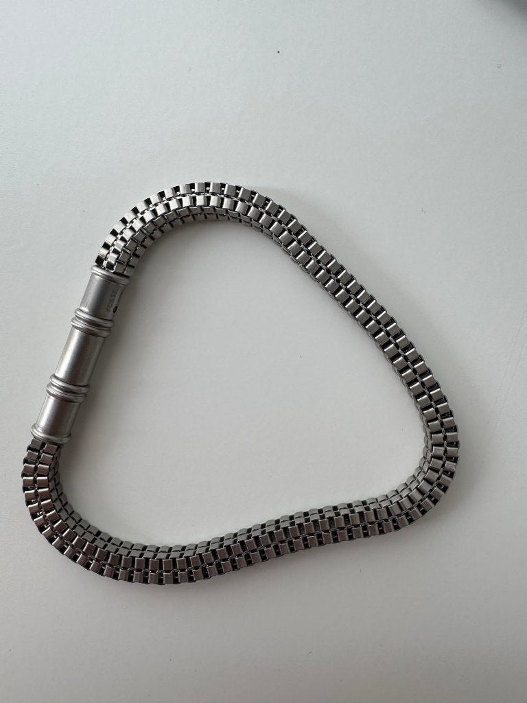 Fossil Men's Stainless Steel Bracelet, Ophalen of Verzenden, Zo goed als nieuw, Zilver, Staal