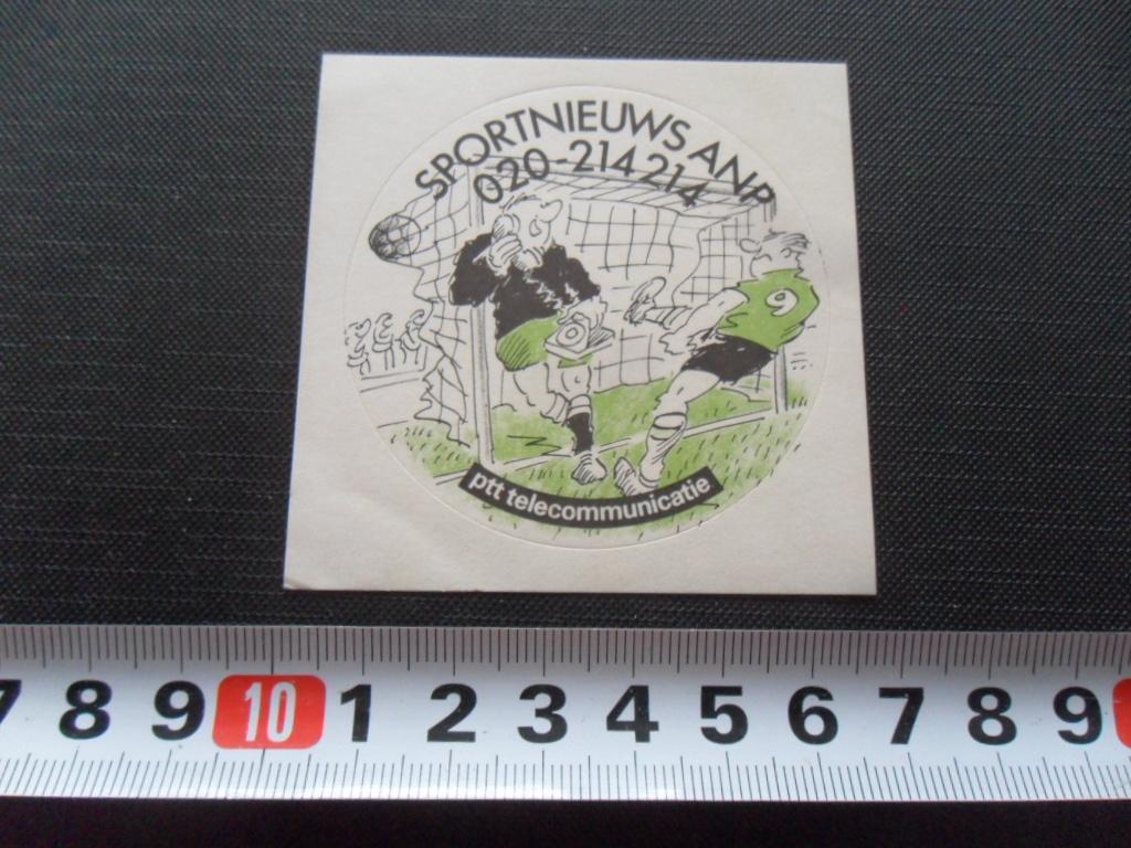 sticker PTT telecom Sportnieuws ANP 020-214 214, Ophalen, Zo goed als nieuw