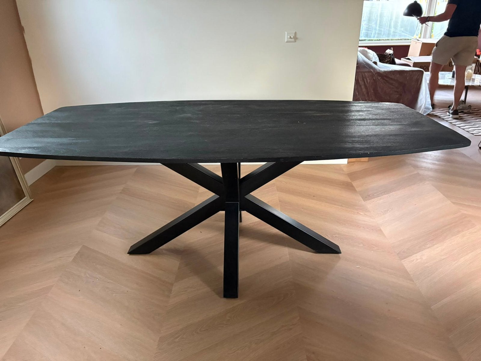 Houten eettafel 200/90, Huis en Inrichting, Tafels | Eettafels, Ophalen, 200 cm of meer, 50 tot 100 cm, Zo goed als nieuw
