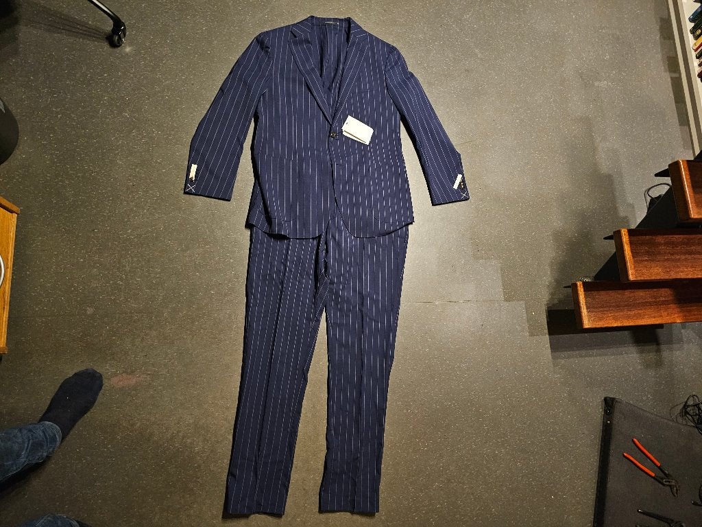 Suitsupply Mid Blue Striped Havana Suit 56, Ophalen of Verzenden, Nieuw, Maat 56/58 (XL), Blauw