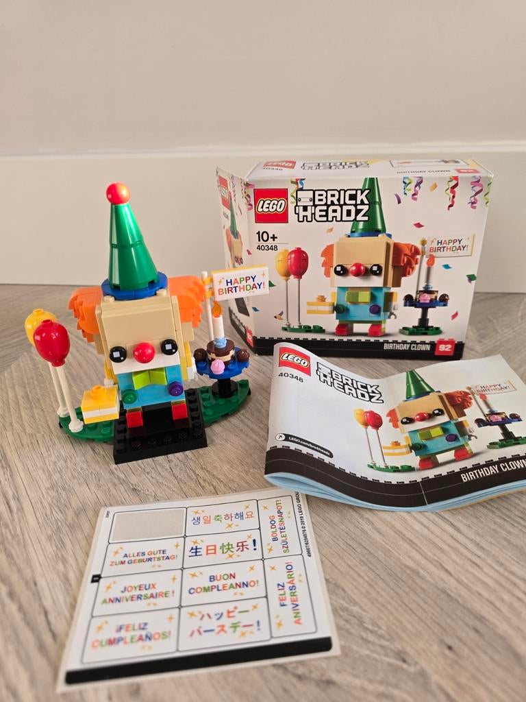 Lego Brickheadz Verjaardagsclown set nummer 40348, BrickHeadz, Lego, Ophalen of Verzenden, Zo goed als nieuw