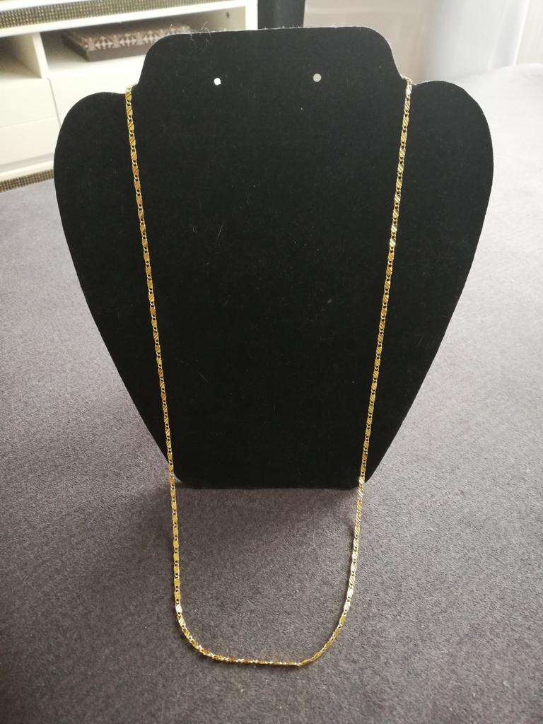 18k goud plated ketting nieuw 75 cm lang 3 mm breed, Ophalen of Verzenden