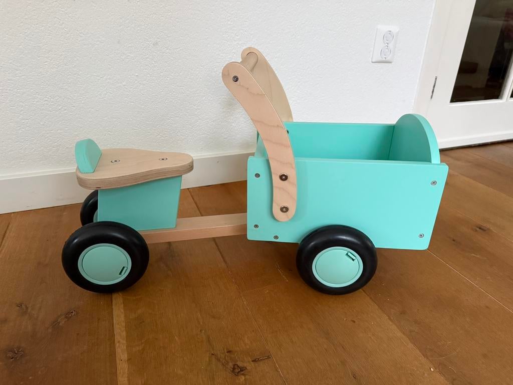 Nieuw! Houten bakfiets / loopfiets - bandits and angels, Kinderen en Baby's, Speelgoed | Houten speelgoed, Ophalen, Nieuw