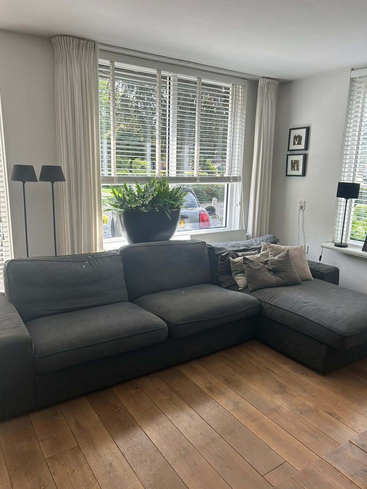 Ikea KIVIK 3-zitsbank met chaise longue antraciet, Huis en Inrichting, Ophalen, Zo goed als nieuw
