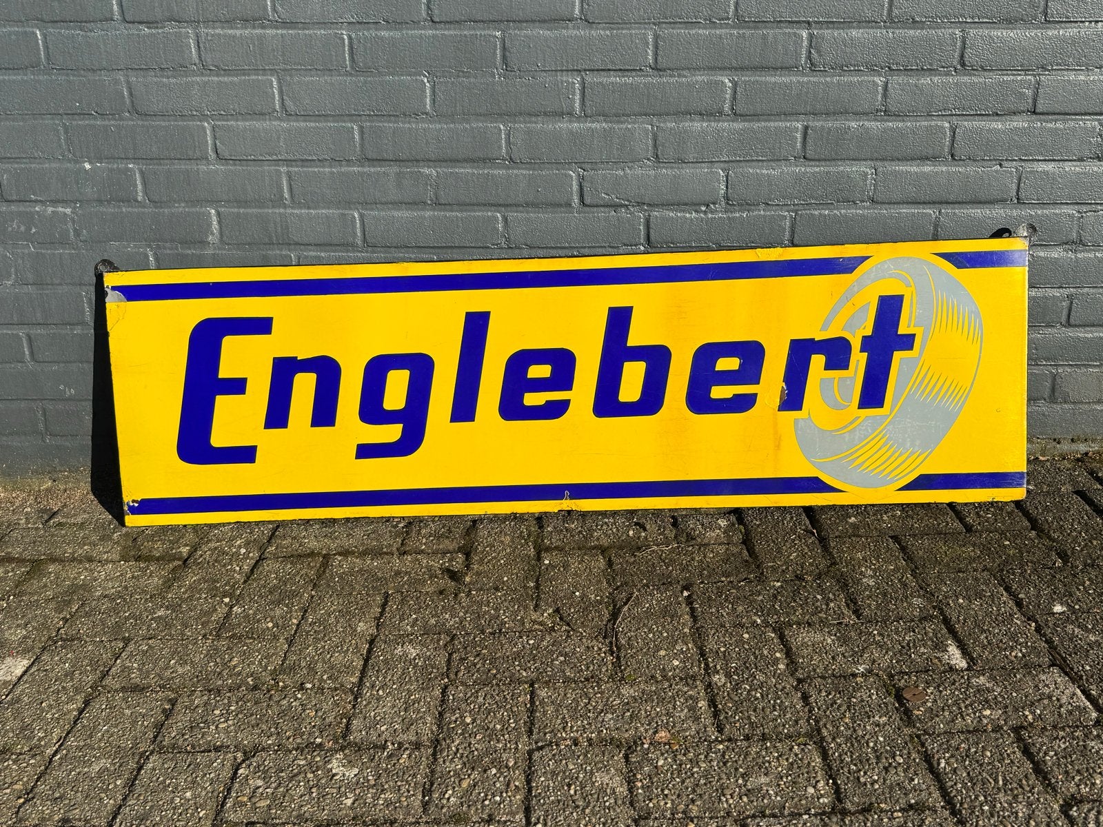 Vintage Emaille Reclamebord Englebert Banden, Ophalen