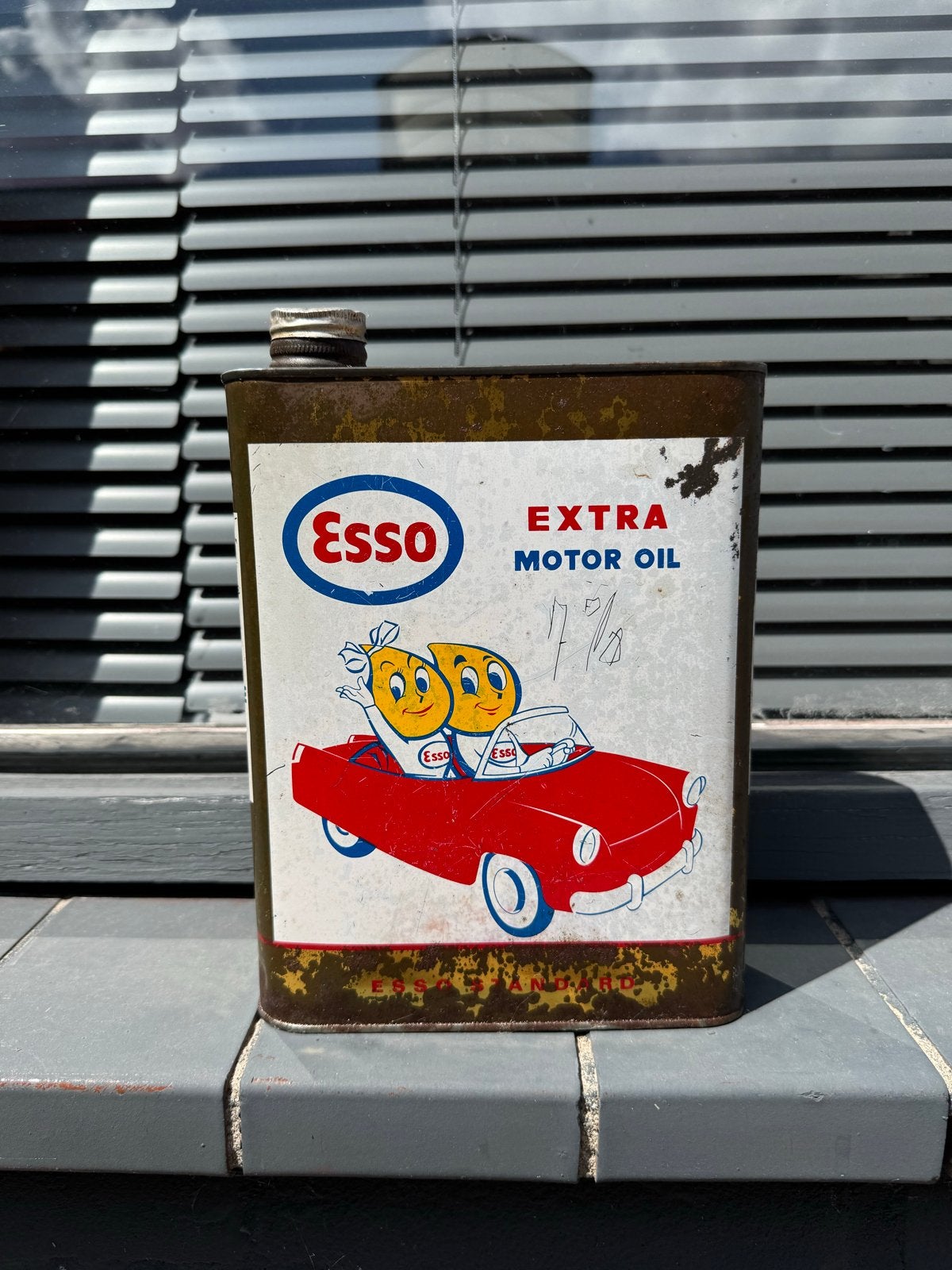 Vintage Esso Extra Motor Oil blik - Verzamelobject, Auto diversen, Ophalen of Verzenden, ., ., .