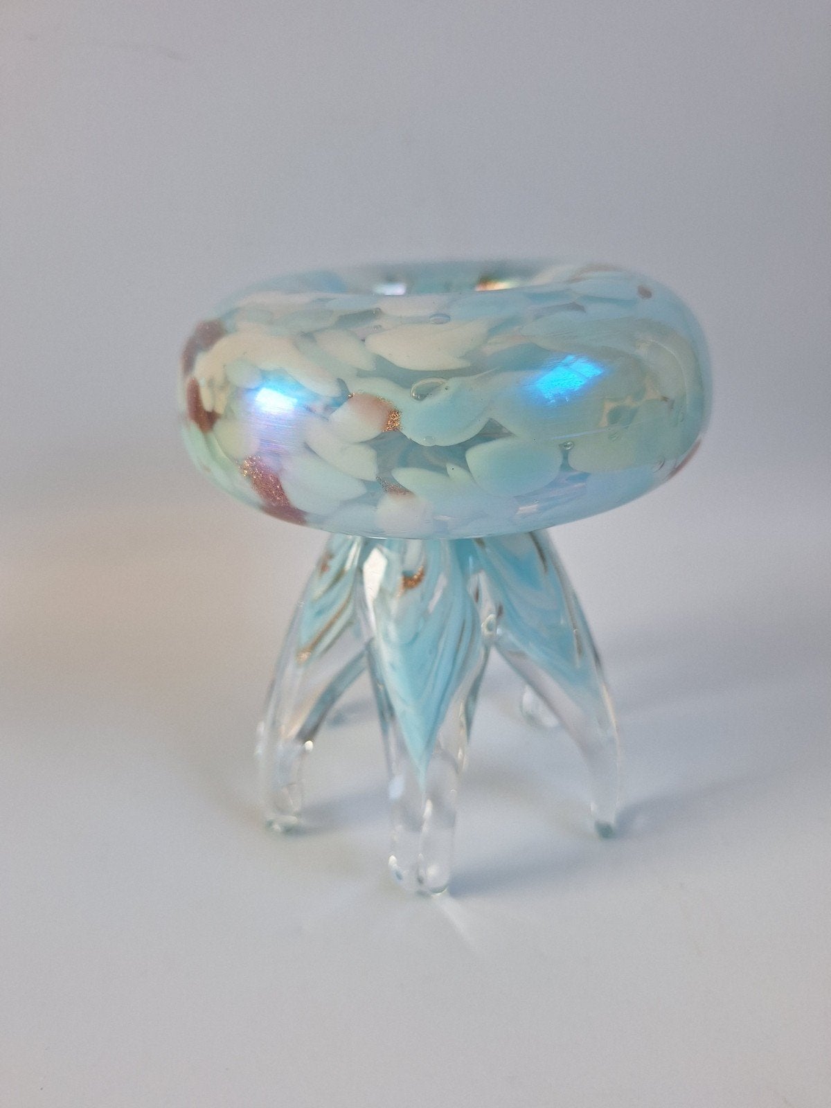 Prachtige theelicht houder in vorm van kwal van murano glas, Ophalen of Verzenden