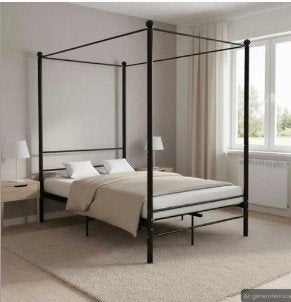 hemelbed 140x200, Ophalen, 140 cm, Metaal, Nieuw