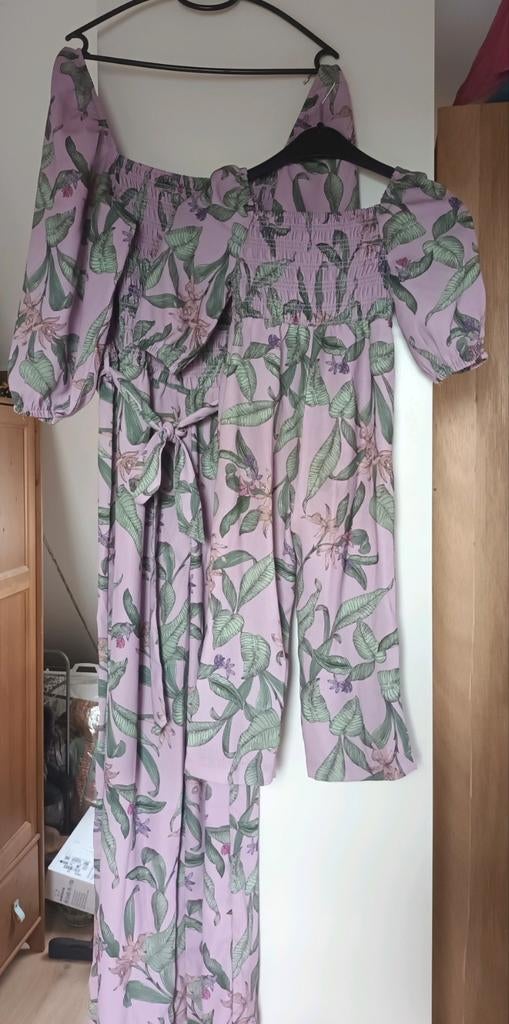 Lila jumpsuit moeder dochter mini me mt 110 en M bruiloft, Ophalen of Verzenden, Zo goed als nieuw