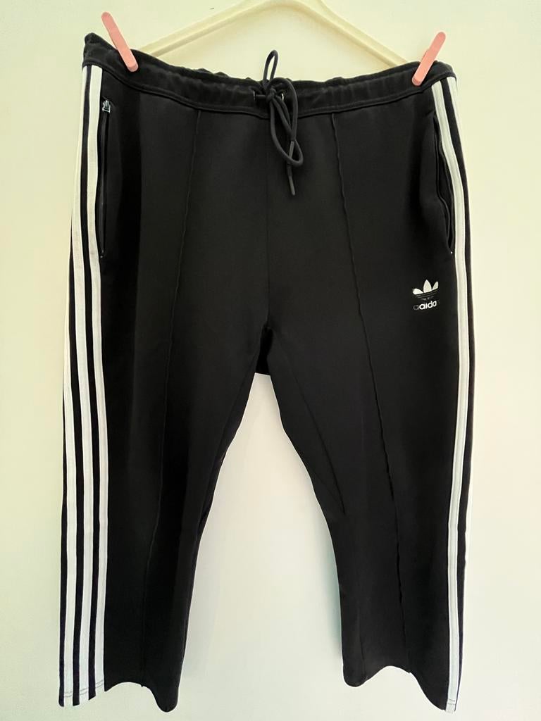 Vintage Adidas 3/4 Sportbroek Zwart met Witte Strepen Maat L, Maat 38/40 (M), Zwart, Ophalen of Verzenden, Driekwart