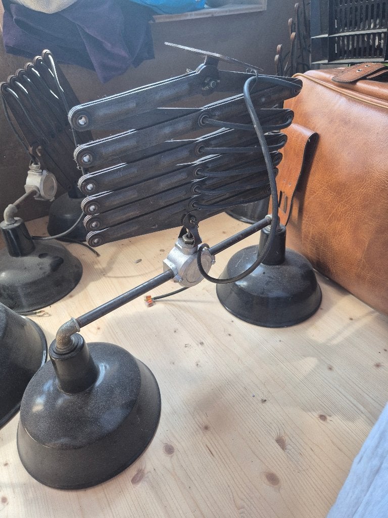 Schaarlamp industrieel, Ophalen, Gebruikt, 50 tot 75 cm, Metaal