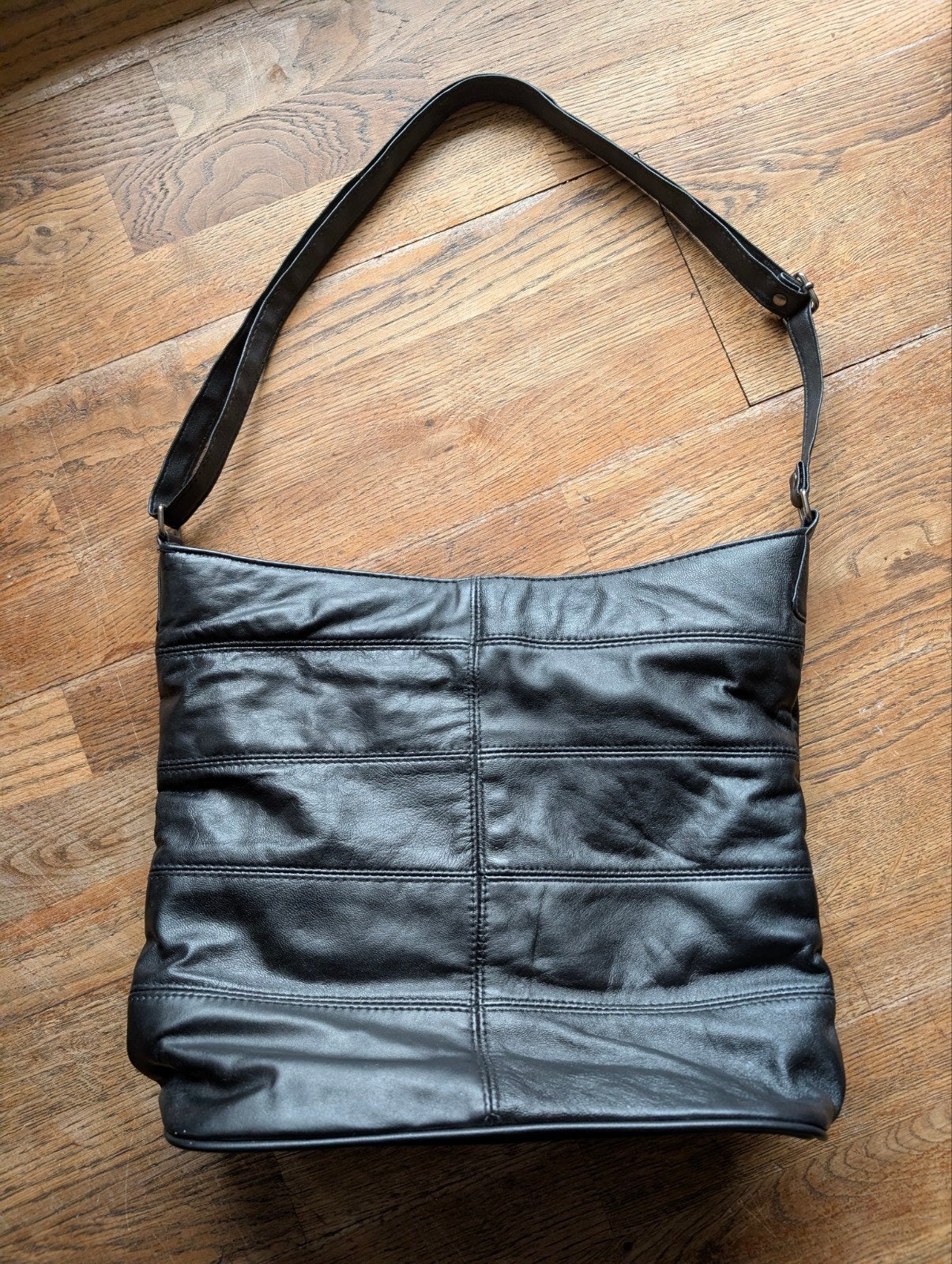 schoudertas, zwart soepel leer, patchwork, shopper, nieuw, Ophalen of Verzenden, Nieuw, Zwart
