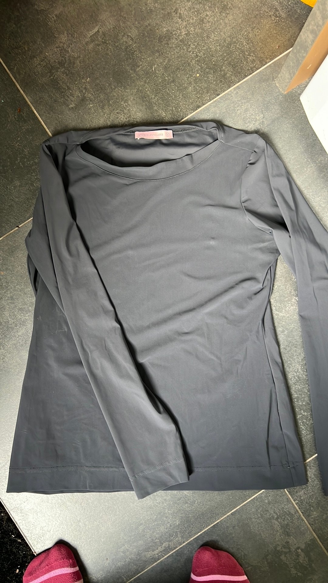Studio Anneloes travelstof shirt mt S zeer netjes, Ophalen of Verzenden, Zo goed als nieuw, Blauw, Korte mouw