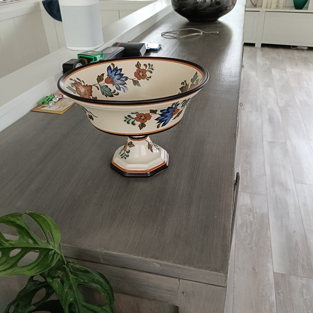 Flora Gouda Plateel Fruitschaal - Handgemaakt, Antiek en Kunst, Ophalen