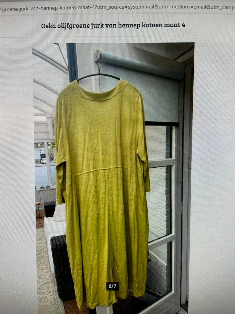 Oska jurk maat 4, Kleding | Dames, Jurken, Zo goed als nieuw, Maat 46/48 (XL) of groter, Groen, Onder de knie, Ophalen of Verzenden