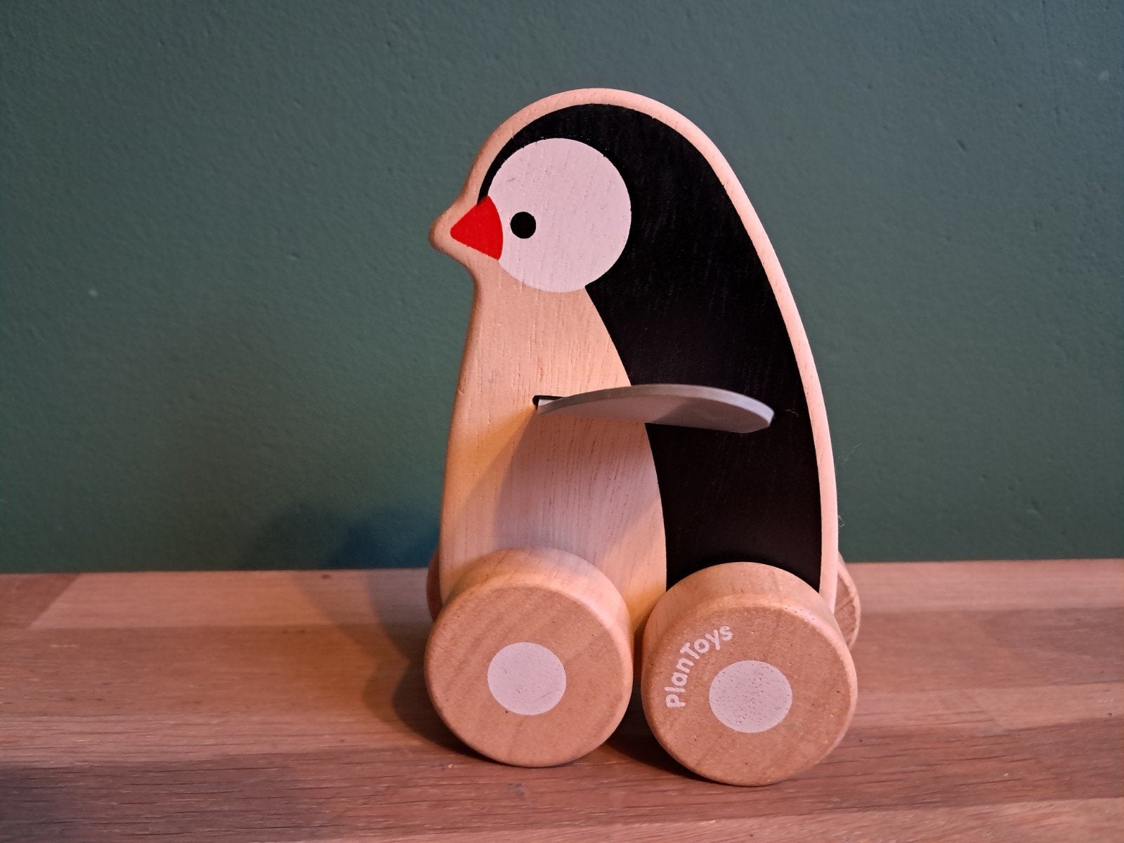 De Groene Merel plantoys pinguïn wheelie, Ophalen of Verzenden