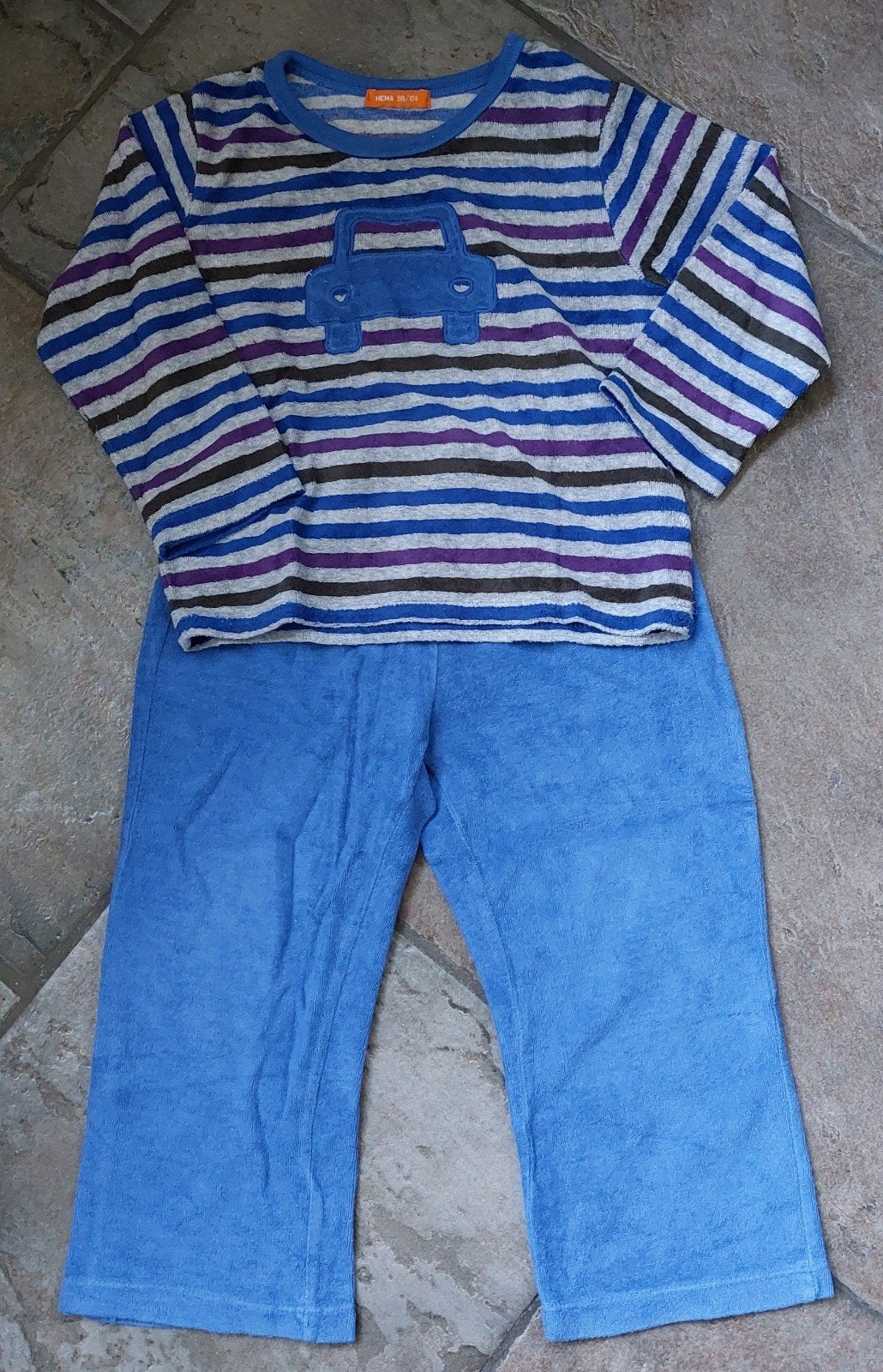 warme pyjama maat 98 104 hema auto, Nacht- of Onderkleding, Ophalen of Verzenden, Zo goed als nieuw, Hema
