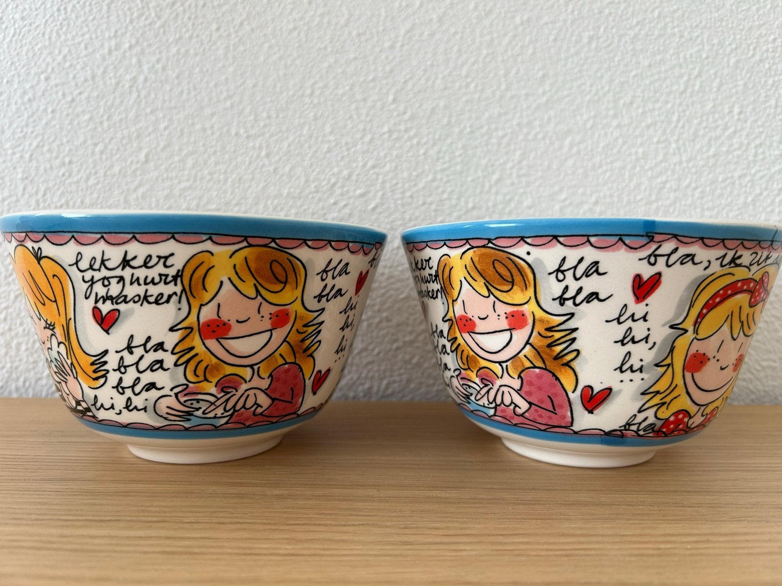 Blond Amsterdam Kommen Set van 2, 14 cm, Porselein of Keramiek, Schaal, Rond, Ophalen of Verzenden