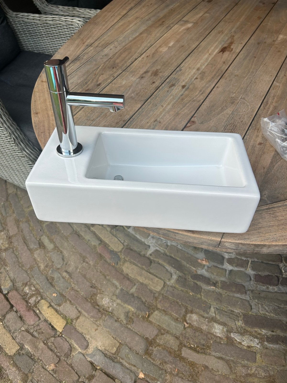 Wastafel met kraan - gebruikt, Ophalen, Gebruikt, Chroom, Wastafel