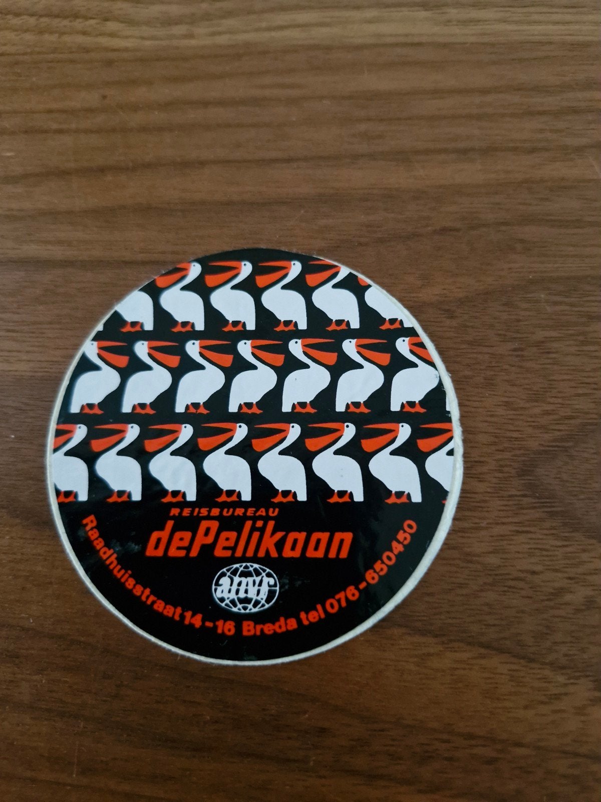 481 Vintage sticker Reisbureau de Pelikaan Breda, Ophalen of Verzenden, Gebruikt, Overige typen