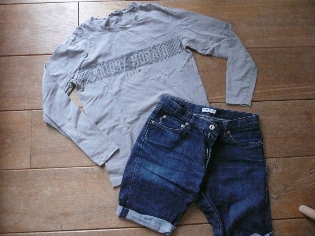 Antony Morato shirt Stone Island short jeans 13 14 164, Ophalen of Verzenden, Zo goed als nieuw, Jongen, Broek
