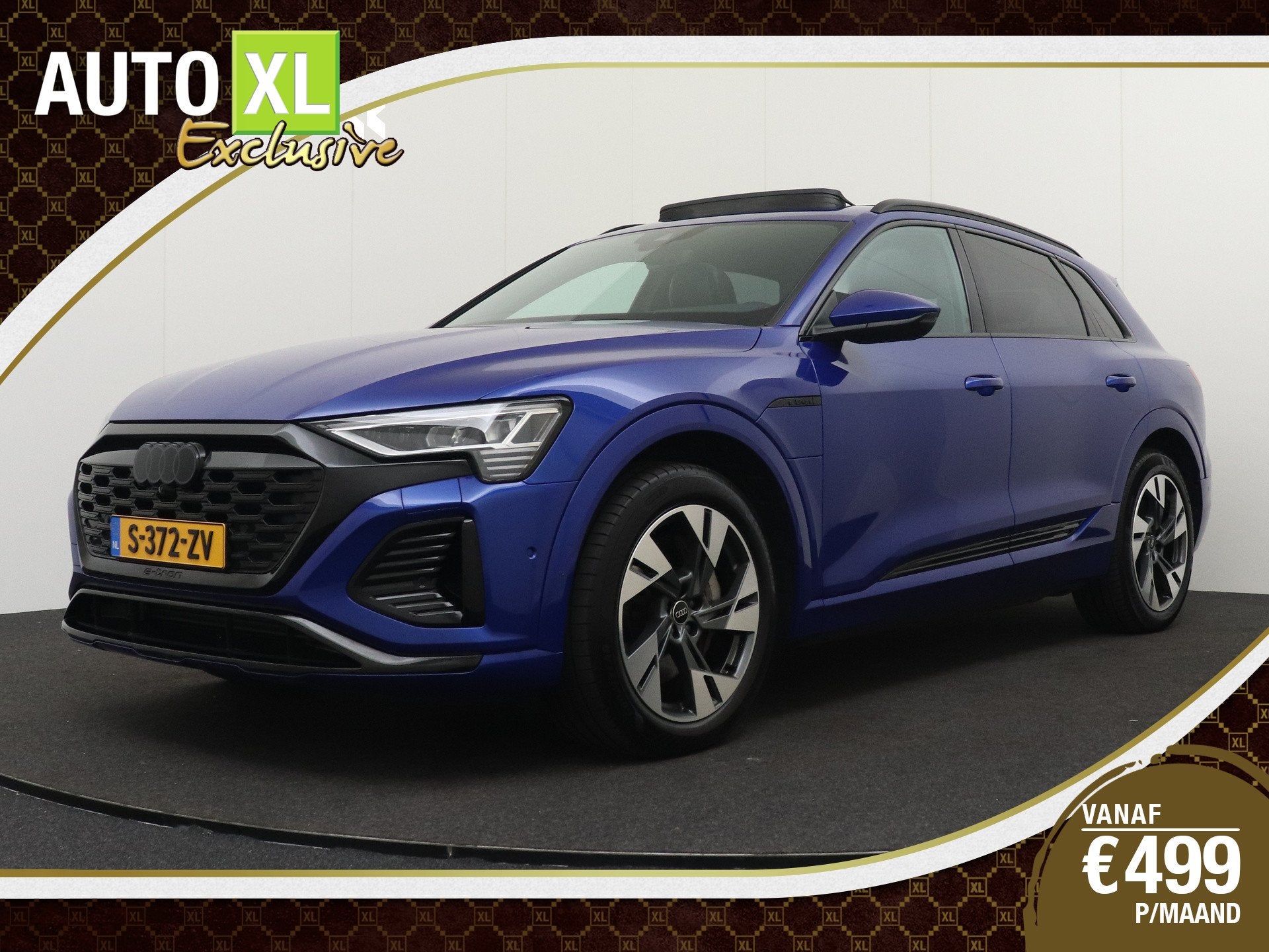 Audi Q8 e-tron 50 Quattro 95 kWh S-Line Pano-dak 20'LMV Came, Automaat, 131 €/maand, Zwart, 95 kWh