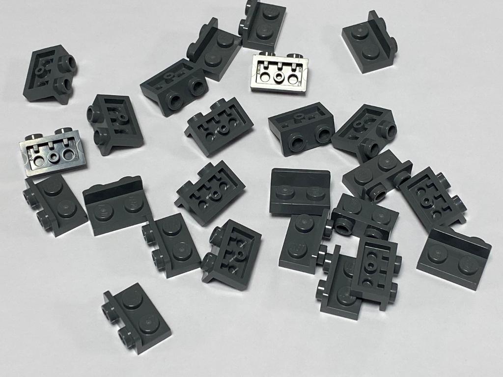Partij 25x lego omgekeerde hoekplaat 1x2 -1x2 diverse kleur, Overige thema's, Lego, Nieuw, Ophalen of Verzenden