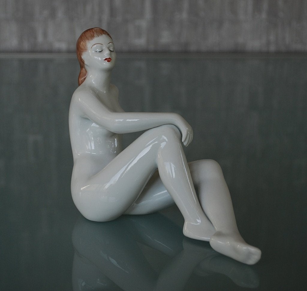 Vrouw achterover liggend 1960's Pin-up Naakt, Antiek en Kunst, Curiosa en Brocante, Ophalen of Verzenden