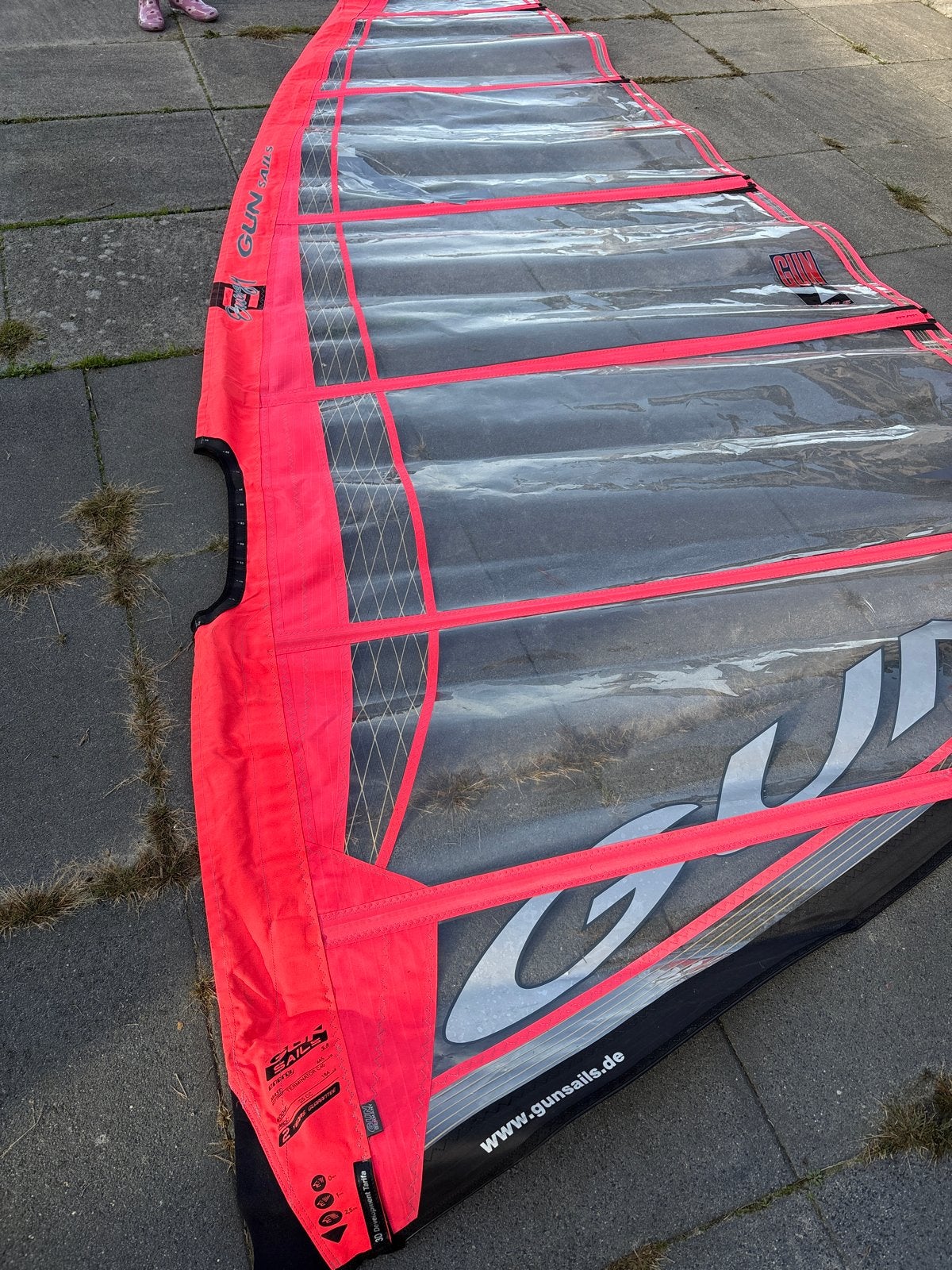 Gun Sails Energy 5.8 m² windsurfzeil met schade, Ophalen, Gebruikt