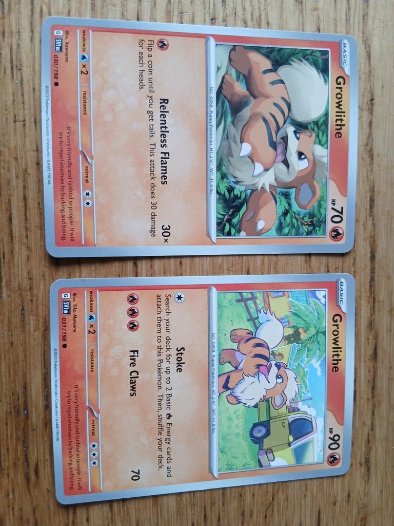 2x Growlithe Pokémon kaarten (030/198 & 031/198), Ophalen of Verzenden, Zo goed als nieuw, Meerdere kaarten