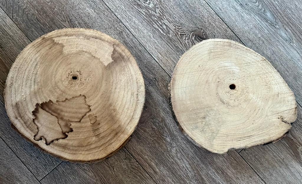 Rustieke Boomschijven / Decoratie schijven (met boorgat), Gebruikt, Minder dan 25 mm, Ophalen of Verzenden, Plank