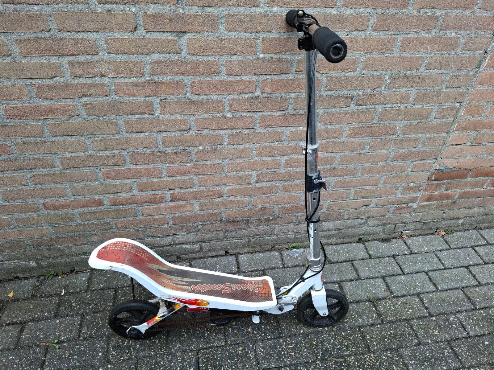 Space Scooter - Wit/Oranje - Gebruikt, Fietsen en Brommers, Steps, Ophalen, Gebruikt, Gewone step, Space Scooter