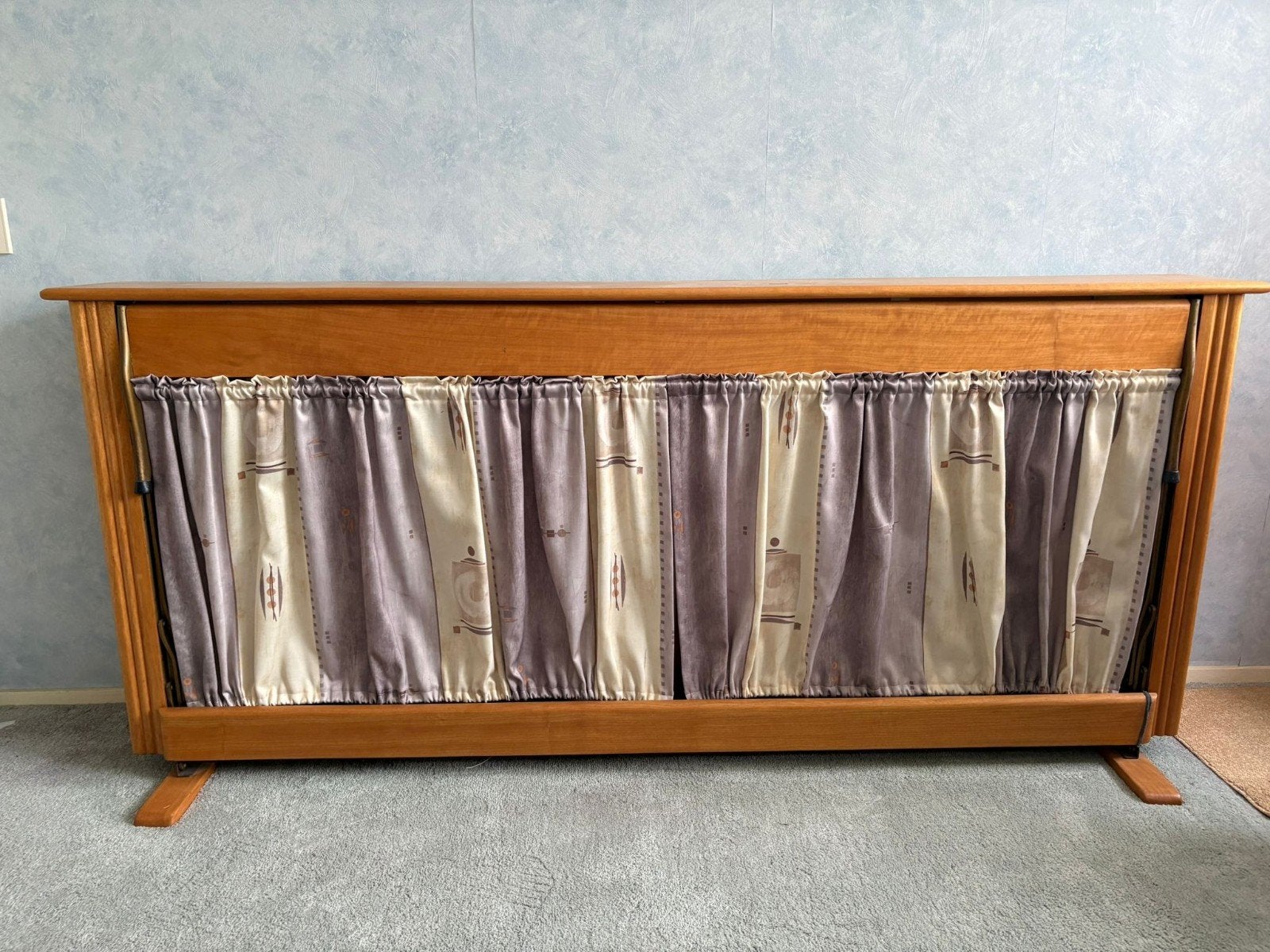 Ruimtebesparend Opklapbed 1 Persoons met Spiraalbodem, Gebruikt, 90 cm, Eenpersoons, Metaal