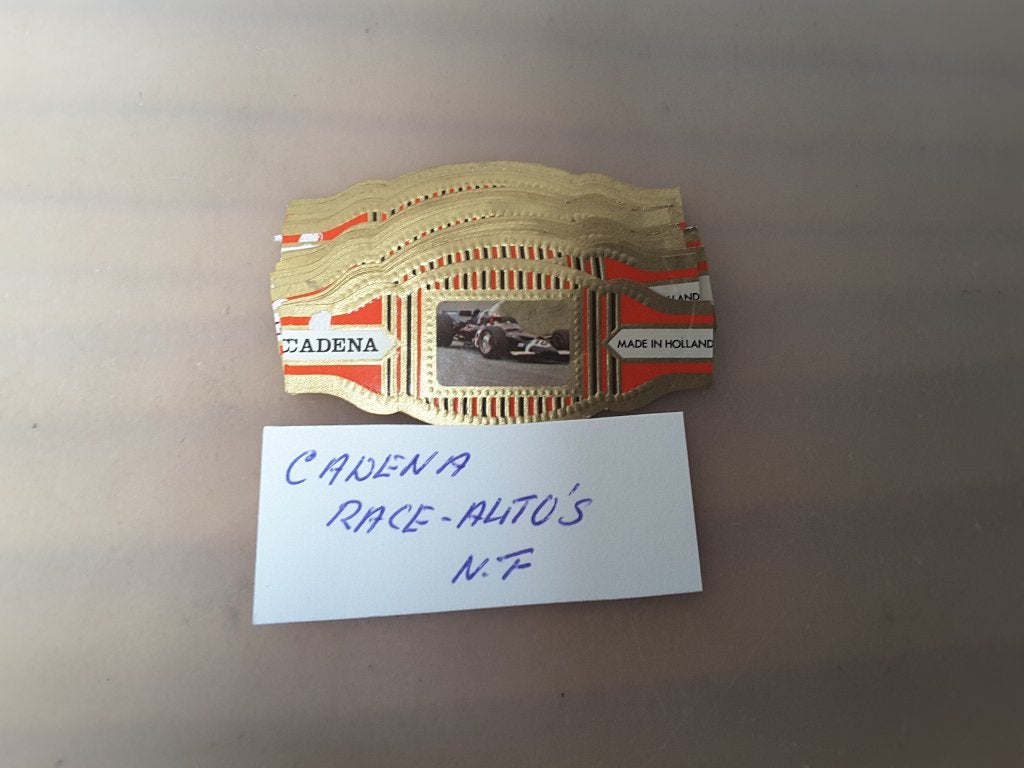 Sigarenbandjes cadena race auto's, Verzamelen, Ophalen of Verzenden, Gebruikt, Sigarenbandjes