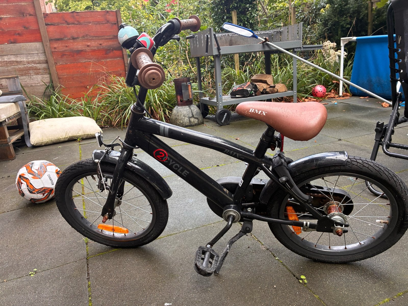 Zwarte 2Cycle BMX kinderfiets - 16 inch, Fietsen en Brommers, Terugtraprem, Gebruikt, Staal, Ophalen of Verzenden