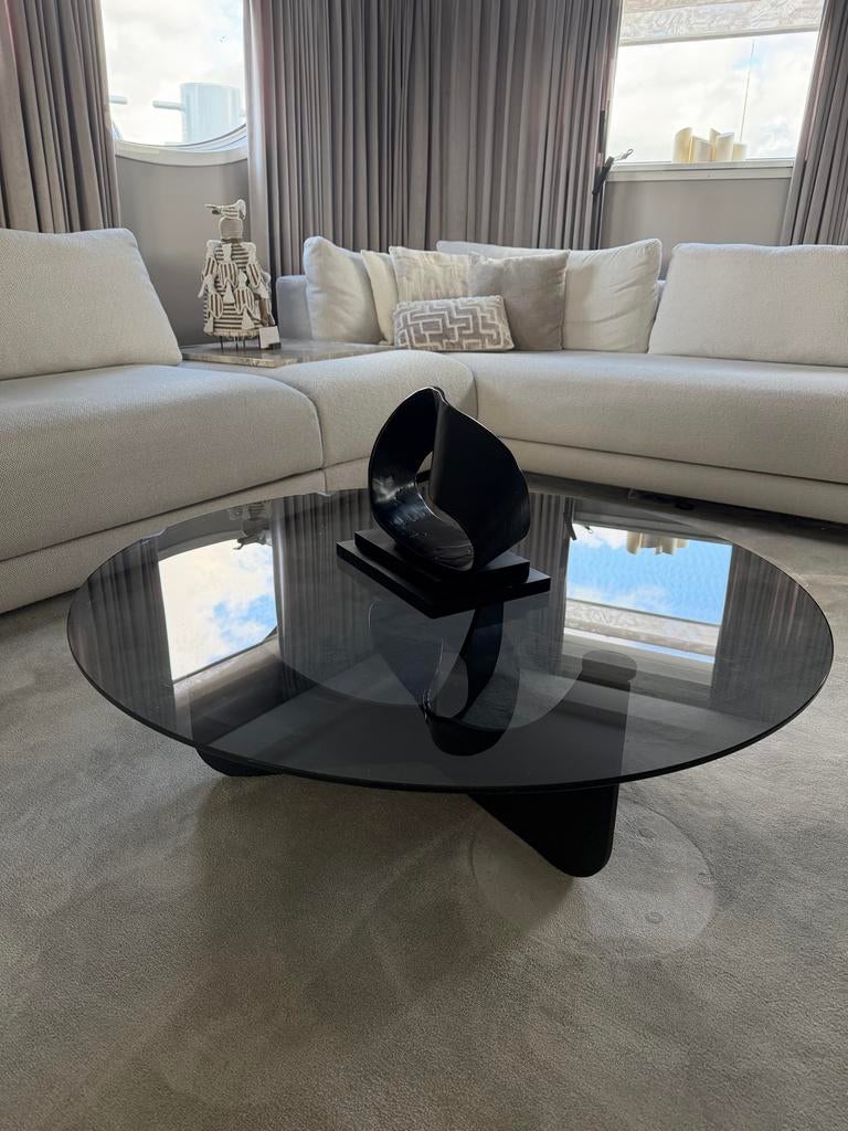 Salontafel RAW interiors glas hotel chique, Ophalen, 100 tot 150 cm, Rond, 50 tot 100 cm