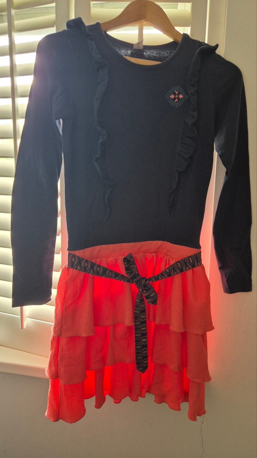 B.Nosy jurk met ruches en oranje rok maat 158/164, Gebruikt, B.Nosy, Meisje, Ophalen of Verzenden