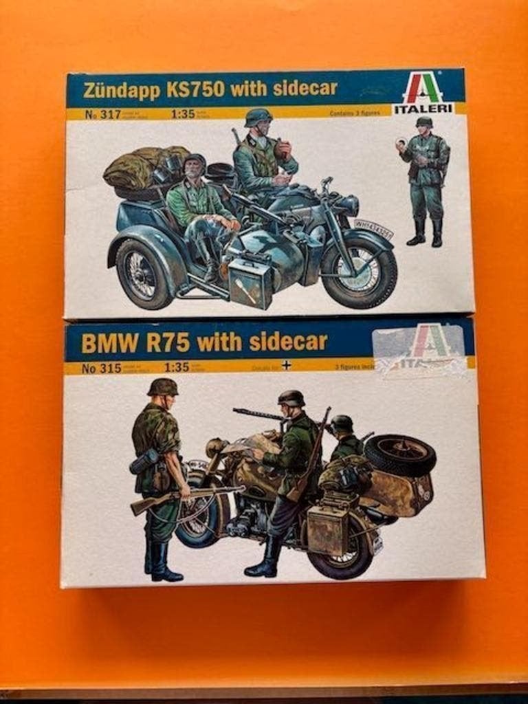 ITALERI 315 317 BMW ZUNDAPP ZIJSPAN SET 1/35, Tank, Italeri, 1:32 tot 1:50, Nieuw