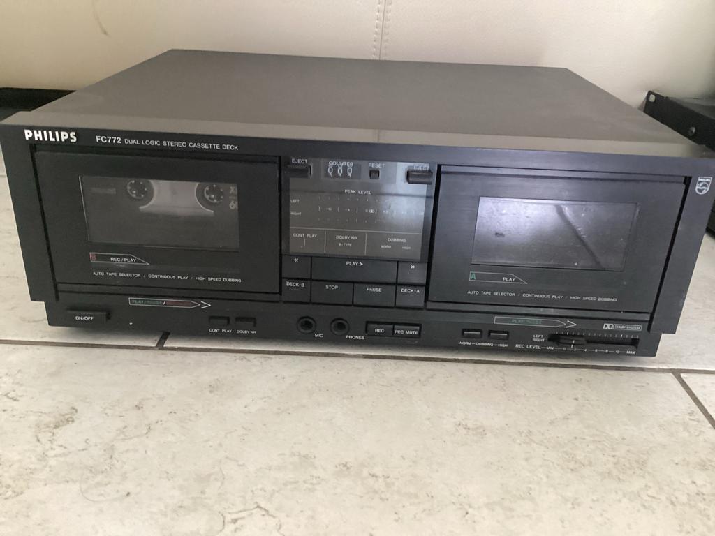 Philips FC772 Dual Logic Stereo Cassette Deck, Audio, Tv en Foto, Cassettedecks, Dubbel, Philips, High speed dubbing, Ophalen