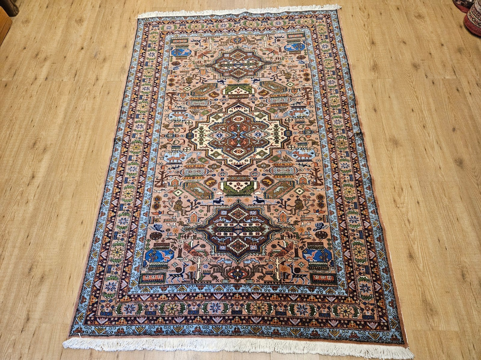 Handgeknoopt perzisch tapijt ardebil 215x140, Info@SlatsAntiek.nl, 100 tot 150 cm, Perzisch, Ophalen of Verzenden