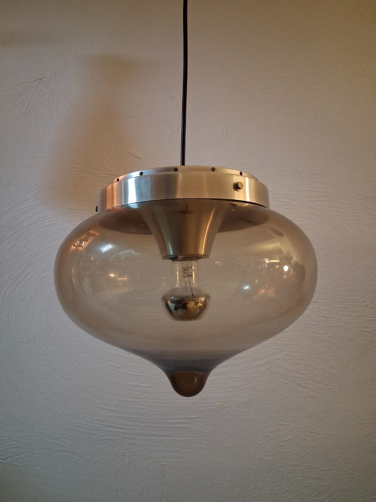 Dijkstra hanglamp, Gebruikt, Vintage, Glas, E27 (groot)