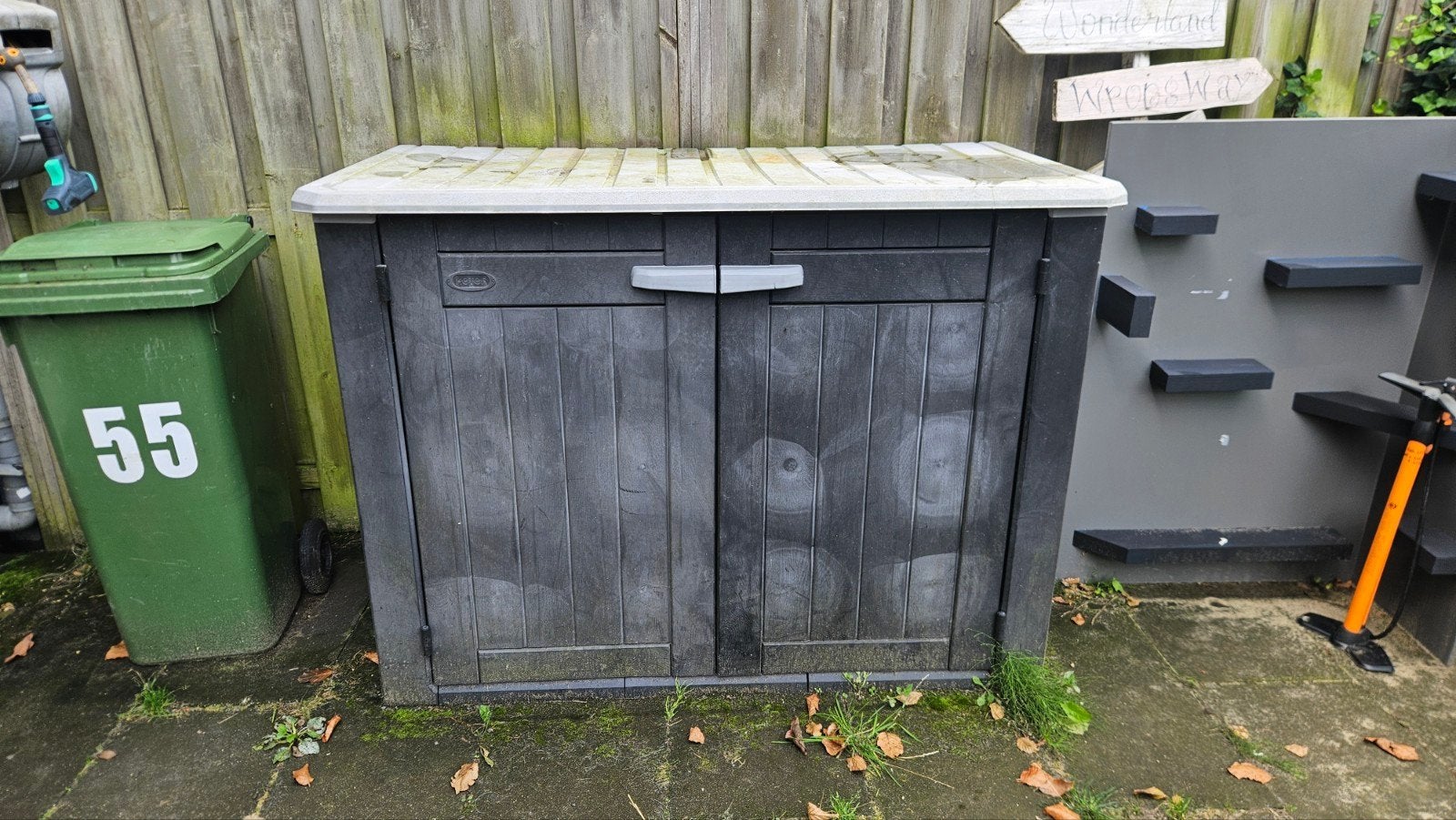 Kunststof opbergkast voor buiten - 156x115x86 cm, Tuin en Terras, Ophalen, Gebruikt, Kunststof, Overige typen