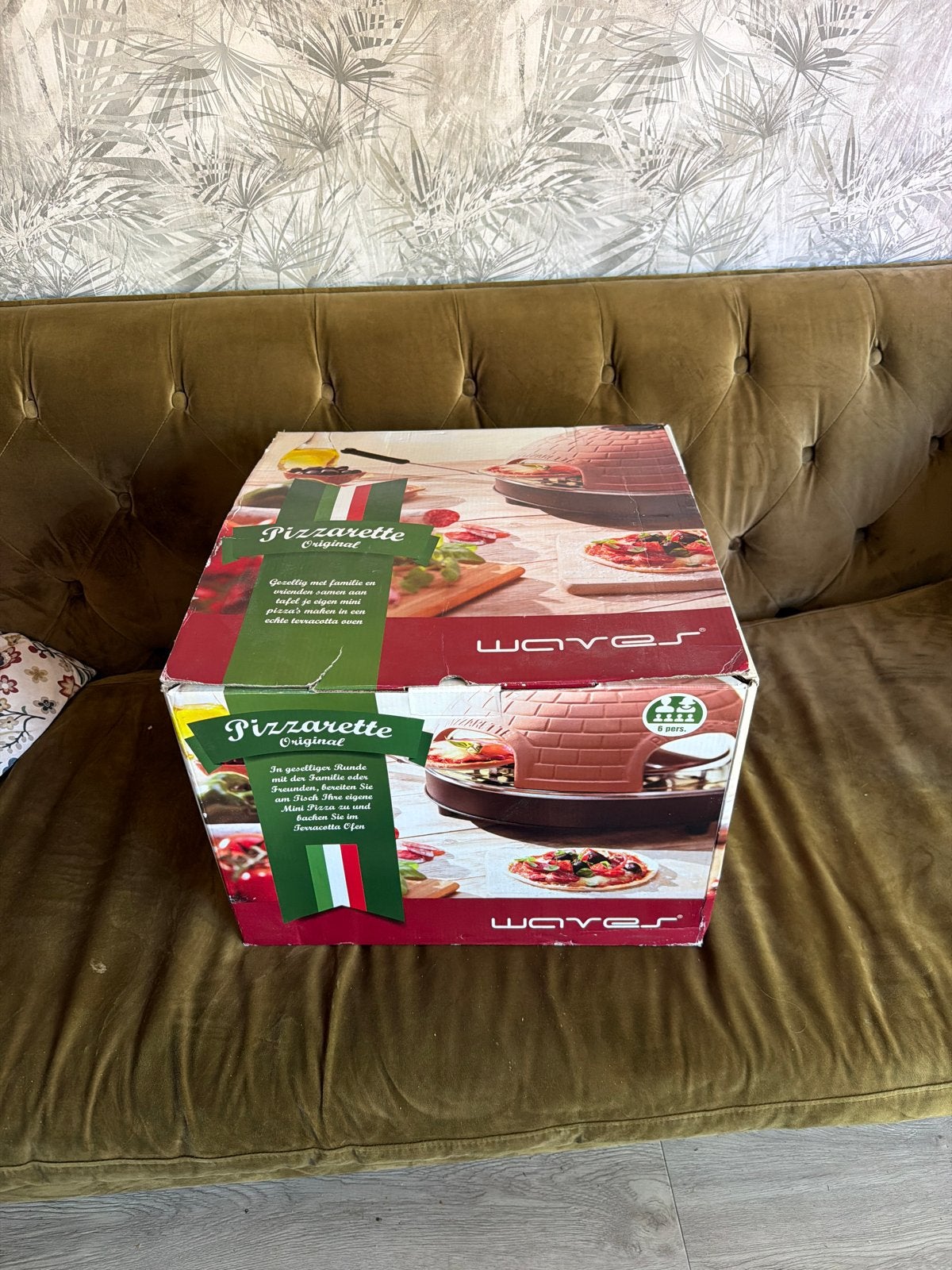 Pizzarette met terracotta koepel, Witgoed en Apparatuur, Gourmetstellen, Ophalen, Zo goed als nieuw, 4 t/m 7 personen