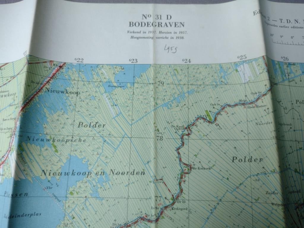 31 D Bodegraven Rietveld Weijland Nieuwkoop Plattegrond 1959, Antiek en Kunst, Ophalen of Verzenden