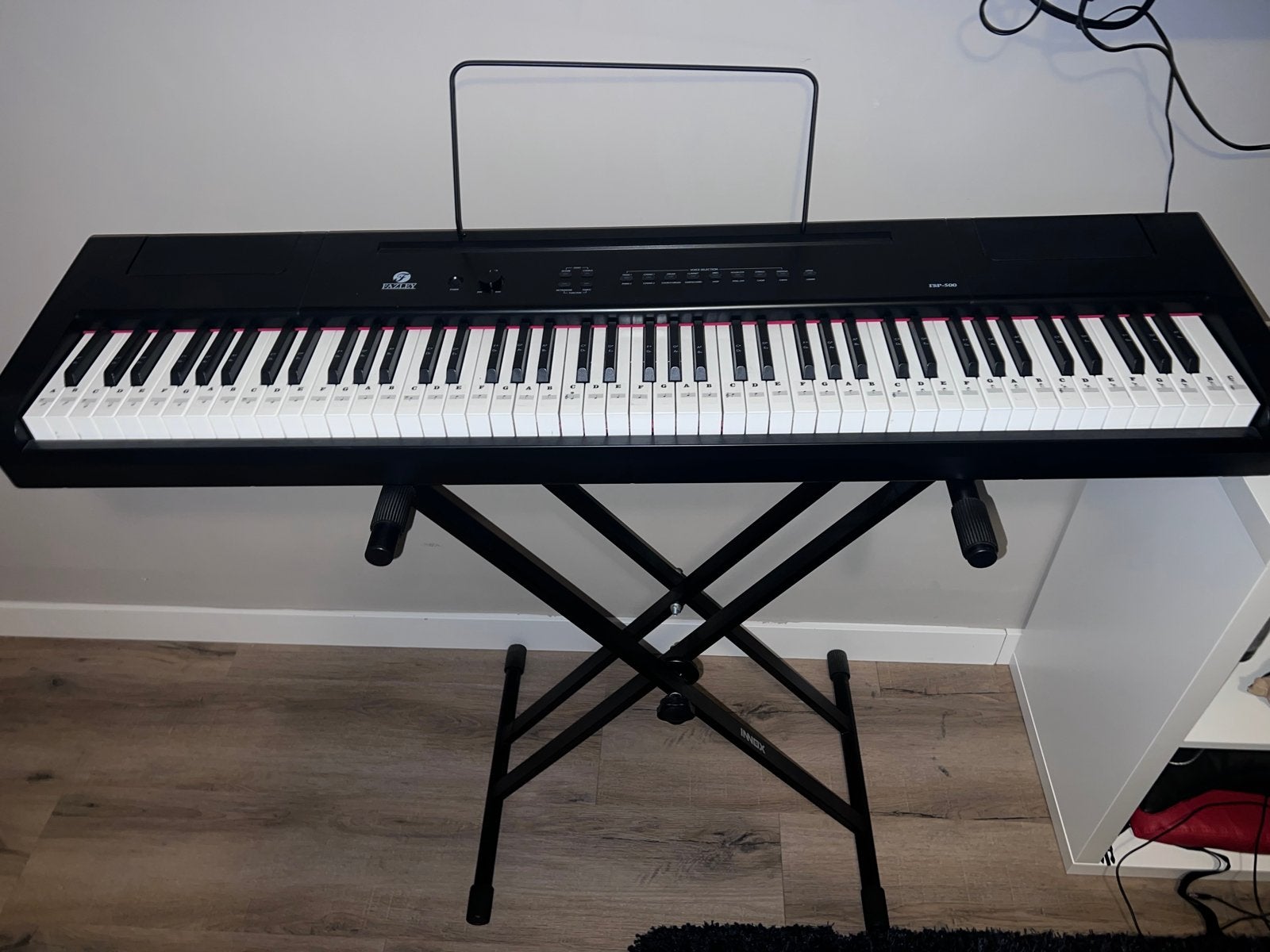 Fazley FSP-200 Digitaal Piano met standaard, Muziek en Instrumenten, Piano's, Ophalen, Zwart, Digitaal, Zo goed als nieuw