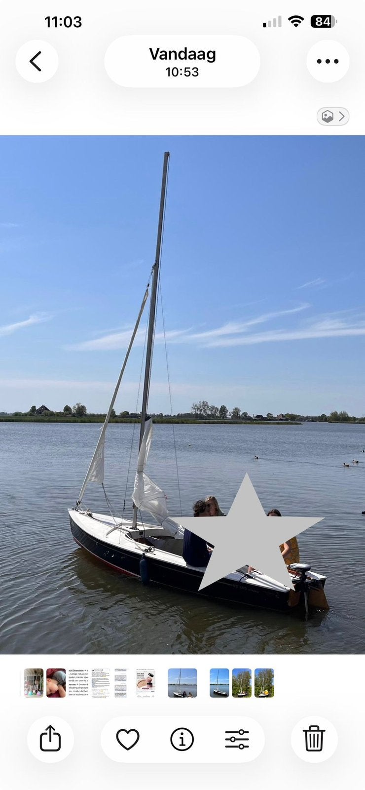 Volksboot 480 Classic met elektrische motor en trailer, Watersport en Boten, Kajuitzeilboten en Zeiljachten, Overige merken, Gebruikt
