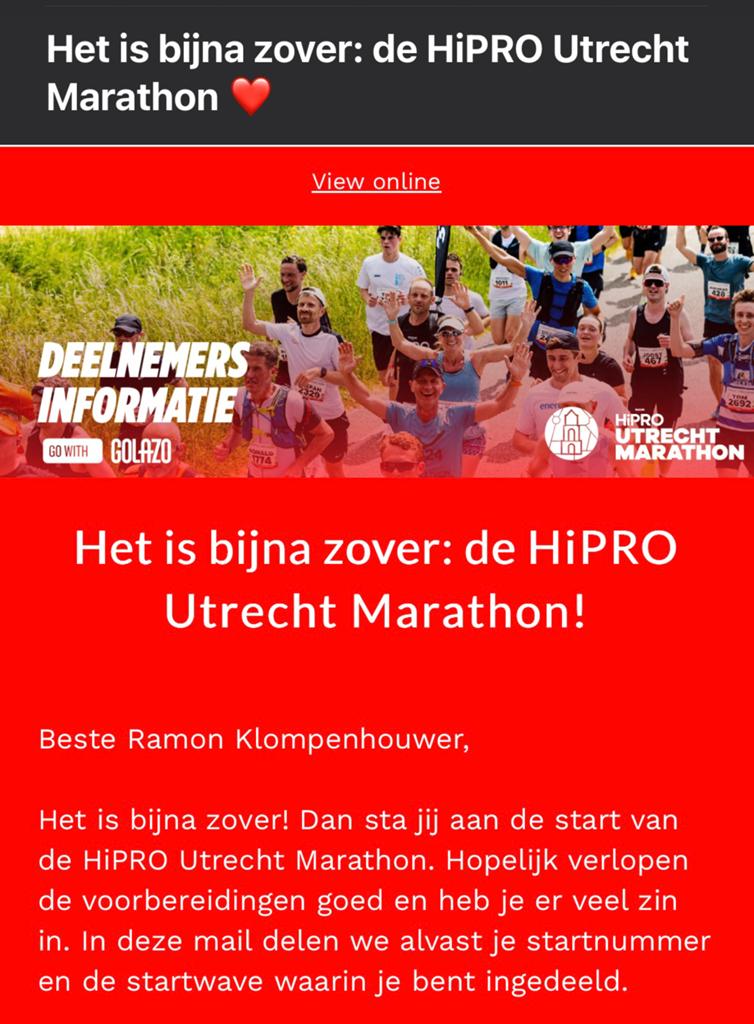 HiPRO Utrecht hele marathon, Tickets en Kaartjes, Eén persoon, Mei