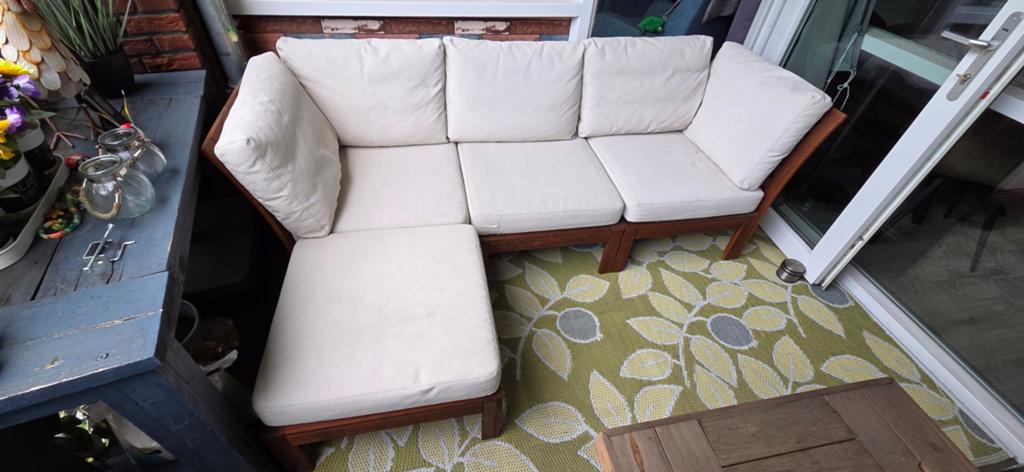 Houten Loungeset - Modulair en Comfortabel ikea Applaro, Tuin en Terras, Tuinsets en Loungesets, Ophalen, 4 zitplaatsen, Gebruikt
